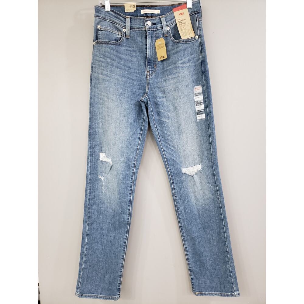 LEVIS WOMEN'S 724 HIGH-RISE SLIM STRAIGHT JEANS‎ SIZE 30 X 32 NWT